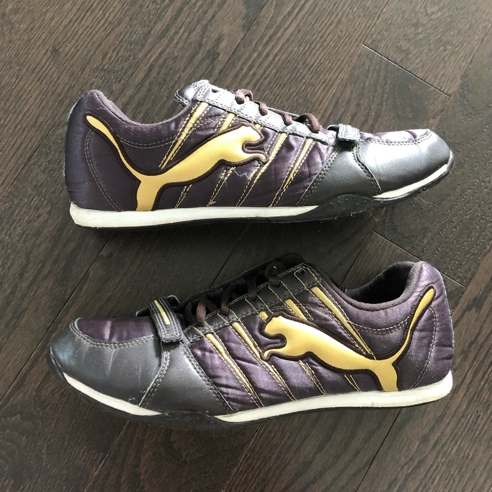 Puma Brown & Gold Sneakers